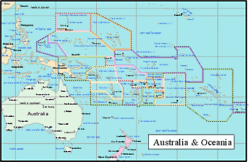 Map of Australia/Oceania